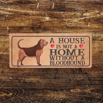 Placa de letrero de Metal con perro sabueso una casa 6x3 pulgadas