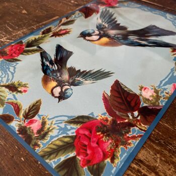 Collage d'oiseaux bleus - Panneau mural humoristique en métal 8 x 10 pouces 2