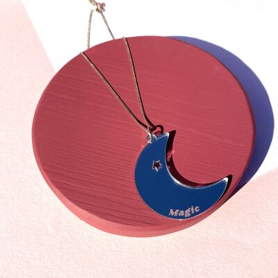 Moon magic acrylic necklace - sliver mirror