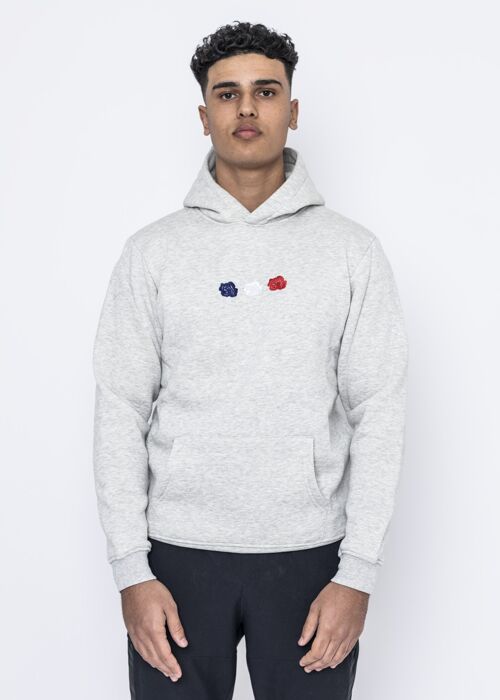 Hoodie - triple rose grey