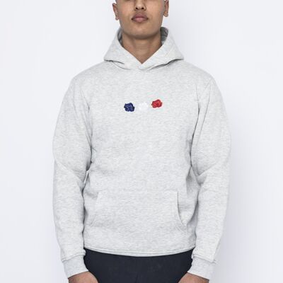 Hoodie - triple rose grey