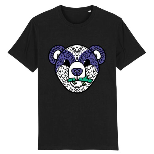 T-shirt Unisexe Coton BIO - Mandala Panda - Noir (Print 1)