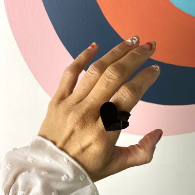 Anillo corazón "mordisco de amor" plata de ley