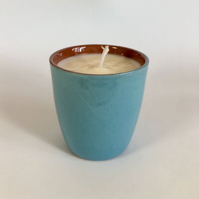 Orange blossom aromatic soy wax candle – light blue