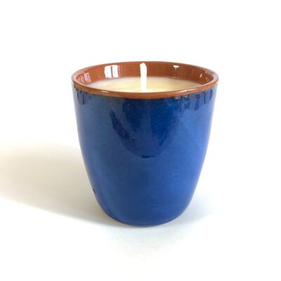 Vela de cera de soja aromática Jasminoides – azul oscuro