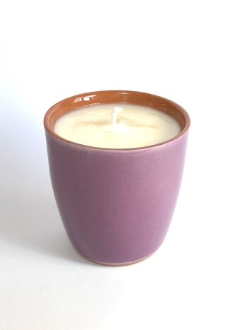 Bougie parfumée à la cire de soja musc blanc – violette 1