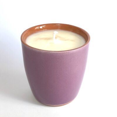 White musk aromatic soy wax candle – violet