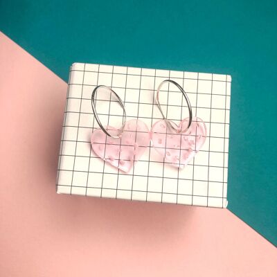 Love sprinkles; acrylic earrings - fluo pink