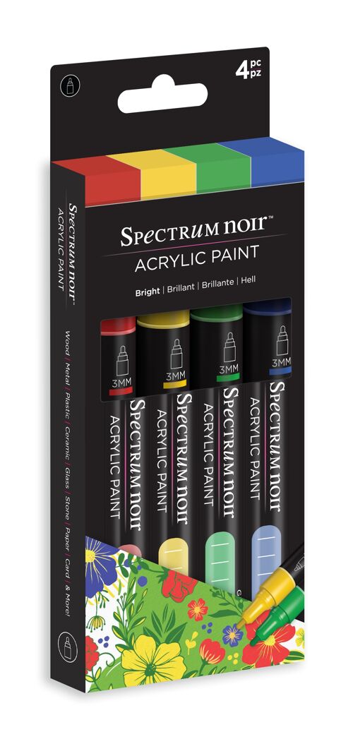Spectrum Noir Acrylic Paint Marker (4PC)-Bright