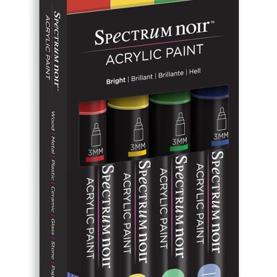 Marqueur de peinture acrylique Spectrum Noir (4PC) - Brillant