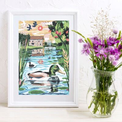 The Wild duck startles like a sudden thought, Print By Jamie Poole