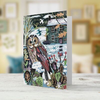 The Owl's Cry That Whews Aloft! Greetings Card.