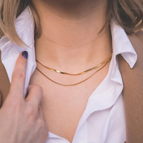 Lissa Double Chain Necklace - Gold