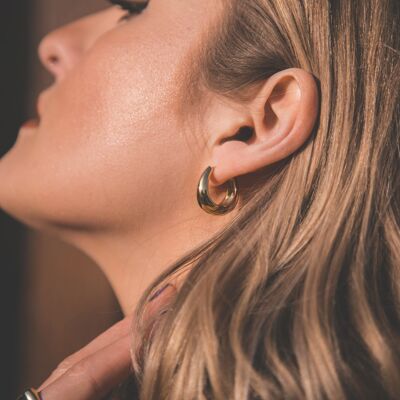 Neo Chunky Mini Hoop Earrings - Gold