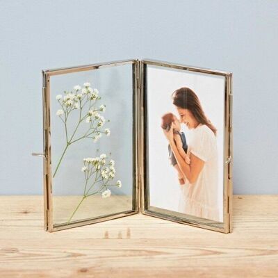 Alia Recycled Metal Large Silver Double Photo Frame