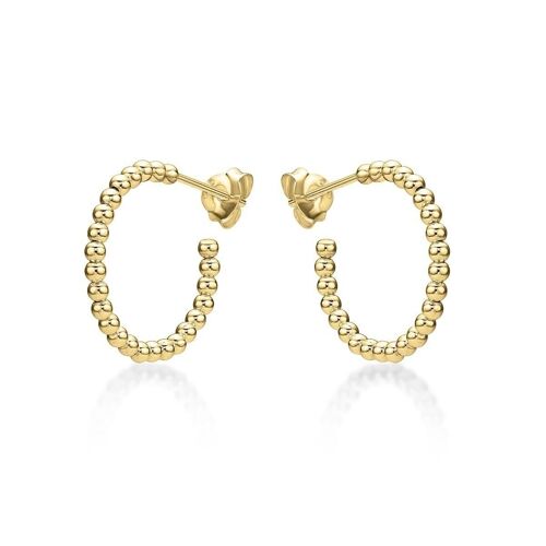 Gold Plated Beaded Hoop Earrings for Women