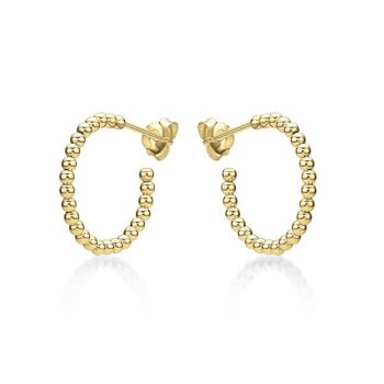 Boucles d'oreilles créoles perlées plaquées or pour femme 4