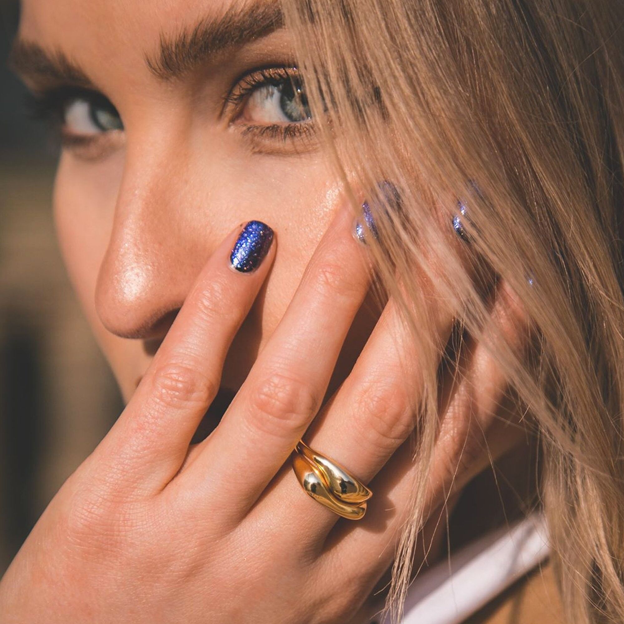 Set di anelli a doppia onda Indra