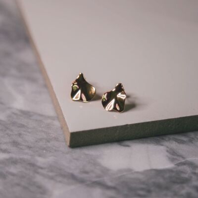 Pebble Geometric Stud Earrings - Gold
