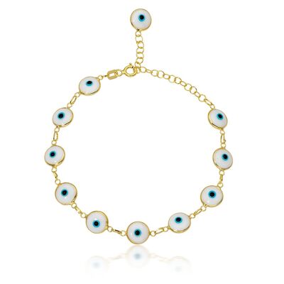 Multi Nazar Bracelet - white pearl