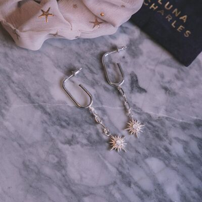 Robyn Star Drop Earrings - Silver