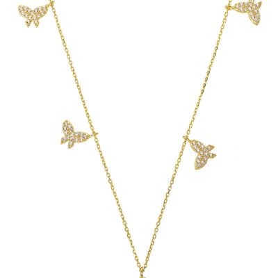5er Butterfly Necklace - Gold - 45cm
