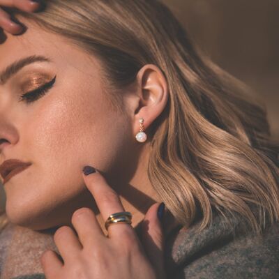 Lumi Opal Drop Earrings - Gold