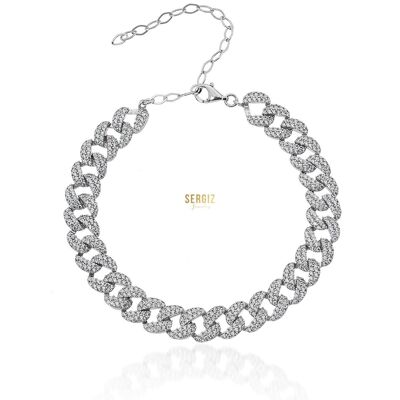 Iced Out Armband - Silber - 16cm