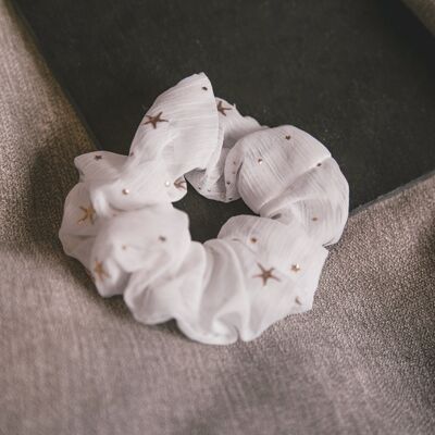 Demi Star Hair Scrunchie - White