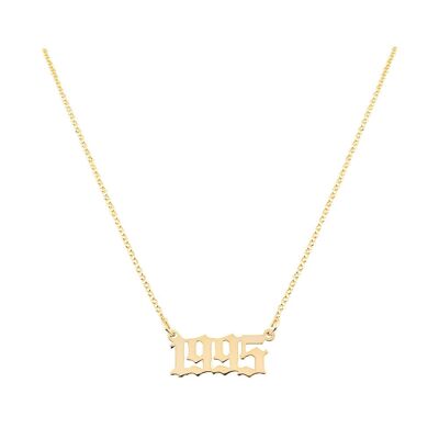 Jahreszahl Halskette - Gold - 45cm