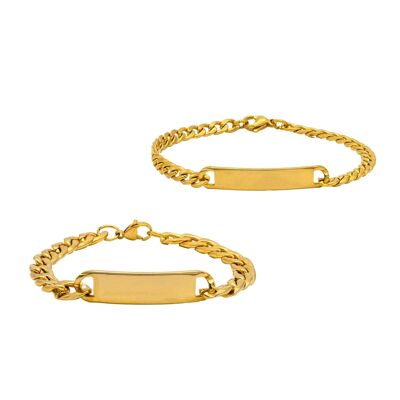 Edelstahl Partnerarmbänder in Gold