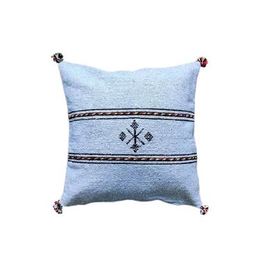 Sky Blue Moroccan Cushion with border