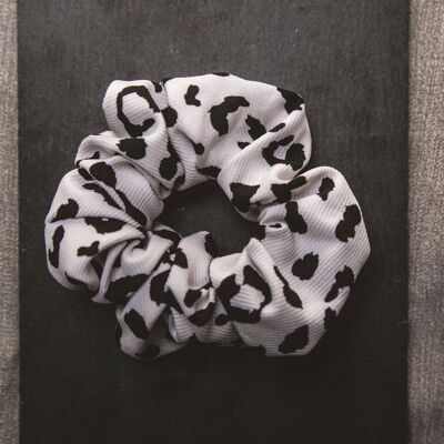 Kamali Leopard Print Scrunchie - Weiß