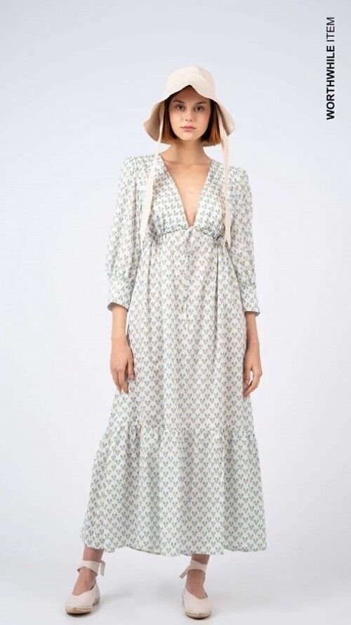 Ethnic maxi dress with V-neckline / The easy sundress