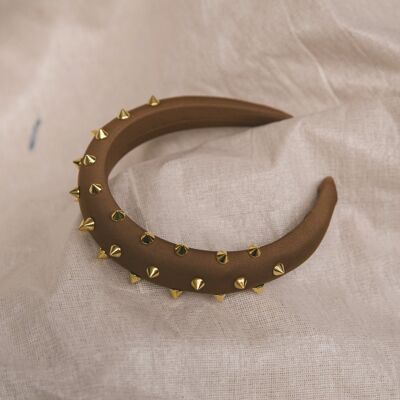 Roxy Gold Spike Headband - Brown