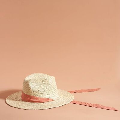 SOMBRERO Pañuelo Rosalie sombrero de paja coral
