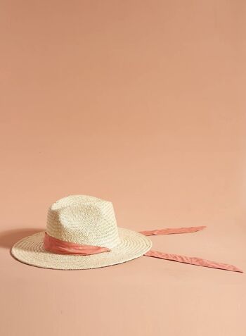 CHAPEAU Rosalie scarf coral straw hat