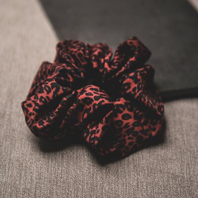 Behati Leopard Print Scrunchie - Rot