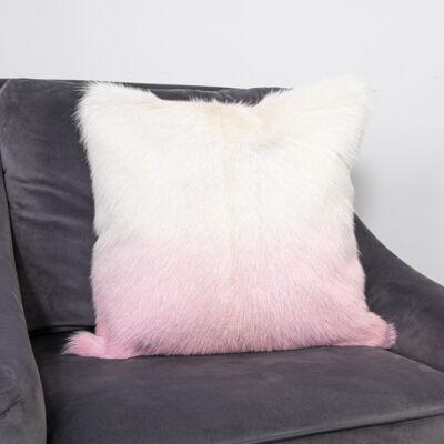 Ivory/Pink Goatskin Cushion