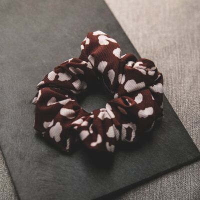 Scrunchie Kamali con estampado de leopardo - Rojo