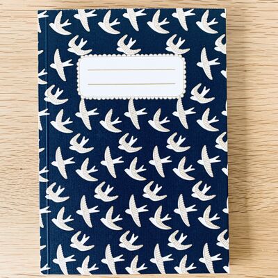 A5 notebook - Swallows in flight - Blue Sky