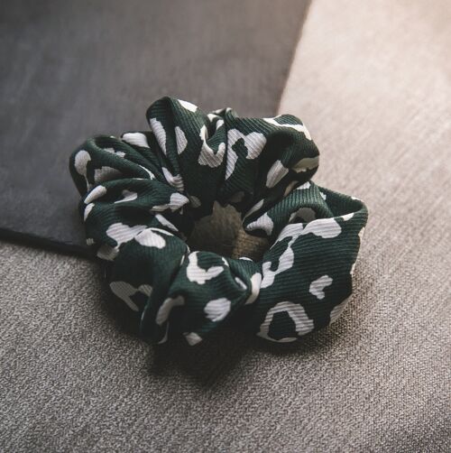 Kamali Leopard Print Scrunchie - Green