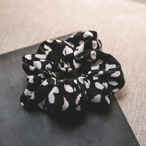 Kamali Leopard Print Scrunchie - Black