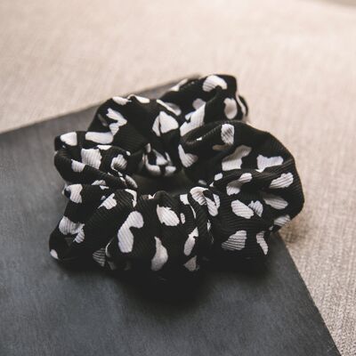 Scrunchie Kamali con estampado de leopardo - Negro