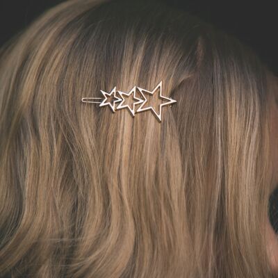 Lila Triple Star Gold Hair Clip