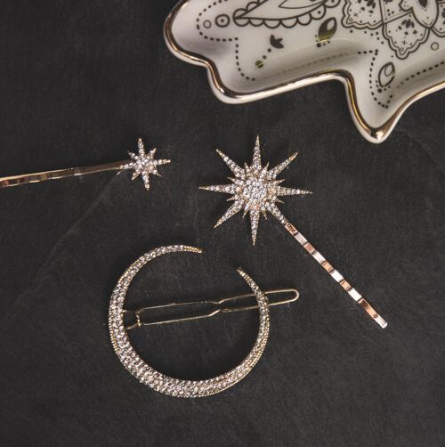 Juno Moon & Star Hair Clip Set