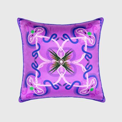 Flamingo Fantastic Peach Cushion - Purple