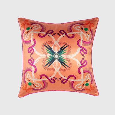 Flamingo Fantastic Purple Cushion - Peach