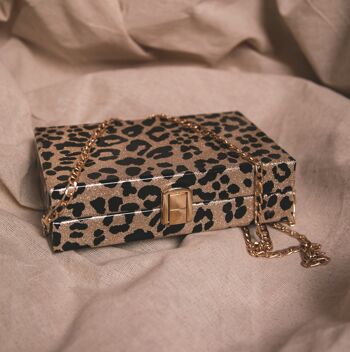Ngozi Leopard Sparkle Box Bag - Or 3