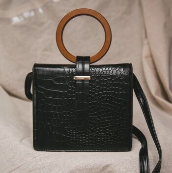 Sac Messenger Ava Croc - Noir 1